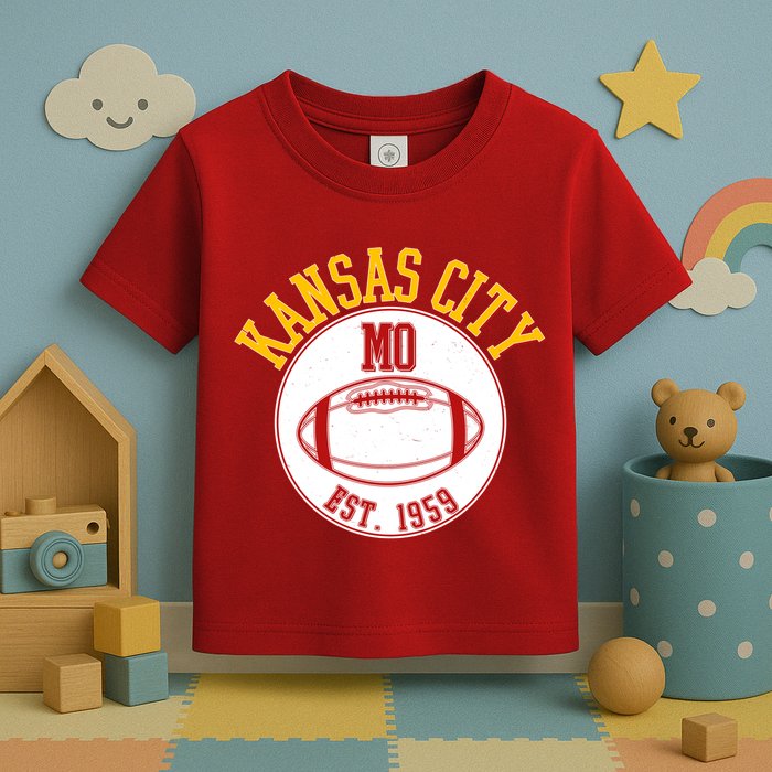 Kansas City MO KC Football EST 1959 Emblem Toddler T-Shirt