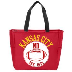 Kansas City MO KC Football EST 1959 Emblem Zip Tote Bag