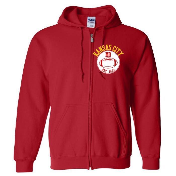 Kansas City MO KC Football EST 1959 Emblem Full Zip Hoodie