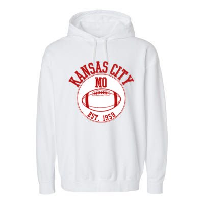 Kansas City MO KC Football EST 1959 Emblem Garment-Dyed Fleece Hoodie