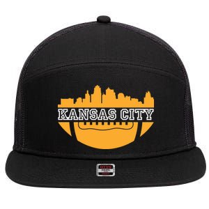 Kansas City Skyline Football 7 Panel Mesh Trucker Snapback Hat