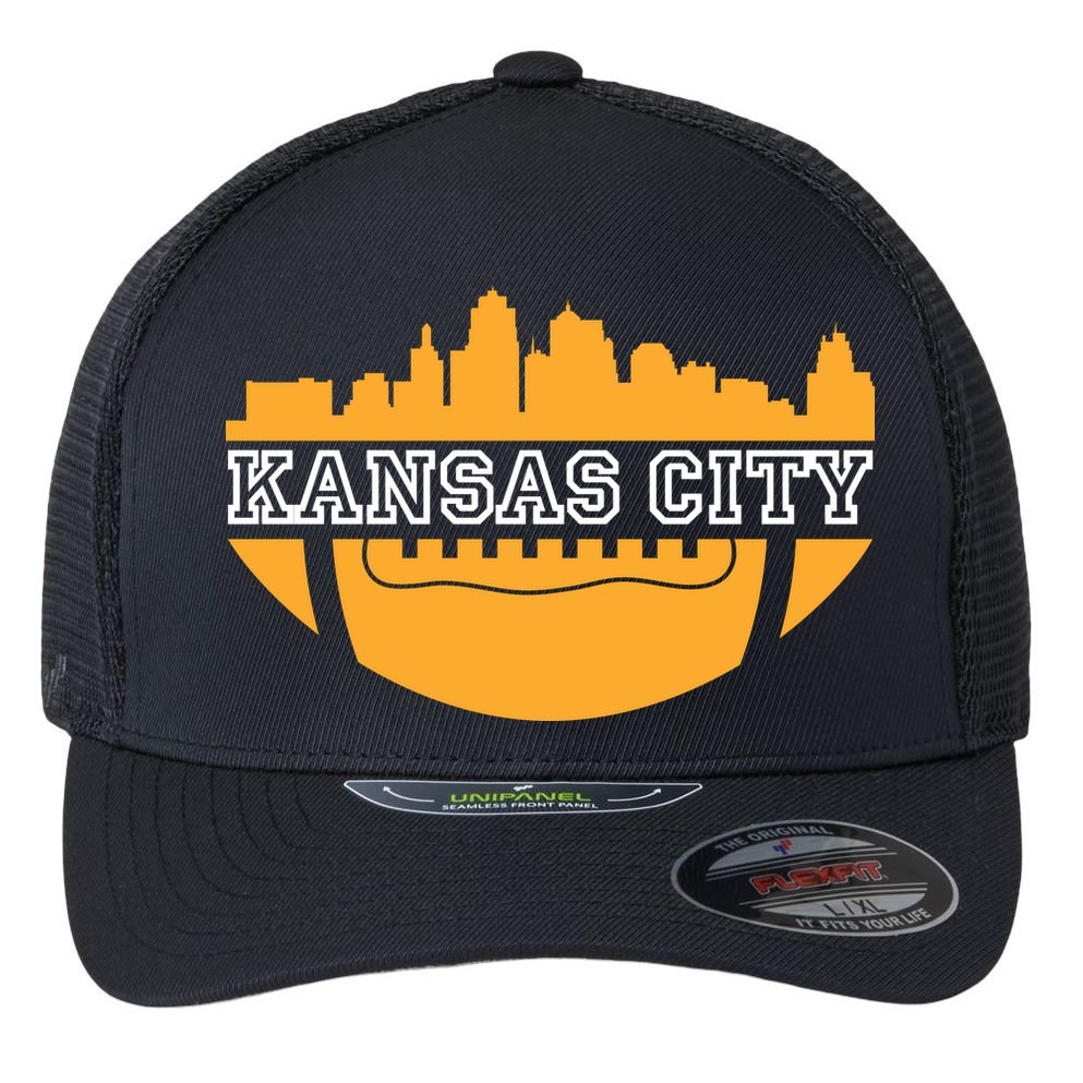 Kansas City Skyline Football Flexfit Unipanel Trucker Cap