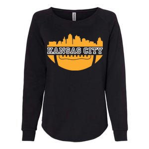 Kansas City Skyline Football Womens California Wash Sweatshirt