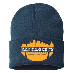 Kansas City Skyline Football Sustainable Knit Beanie