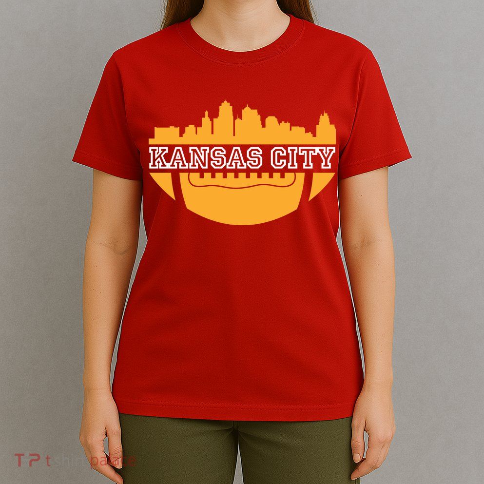 Kansas City Skyline Football T-Shirt