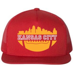 Kansas City Skyline Football Flat Bill Trucker Hat