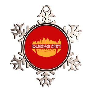 Kansas City Skyline Football Metallic Star Ornament