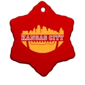 Kansas City Skyline Football Ceramic Star Ornament