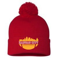 Kansas City Skyline Football Pom Pom 12in Knit Beanie