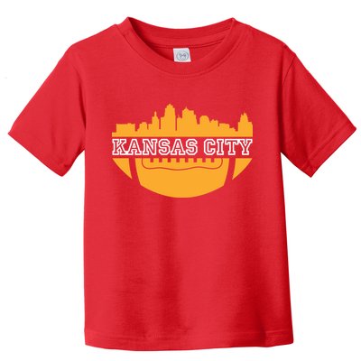 Kansas City Skyline Football Toddler T-Shirt
