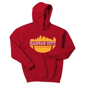 Kansas City Skyline Football Kids Hoodie