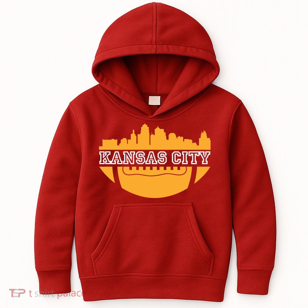 Kansas City Skyline Football Kids Hoodie