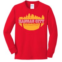 Kansas City Skyline Football Kids Long Sleeve Shirt