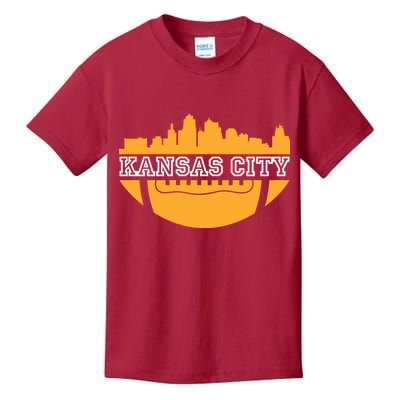 Kansas City Skyline Football Kids T-Shirt
