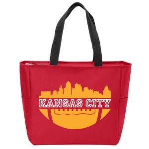 Kansas City Skyline Football Zip Tote Bag