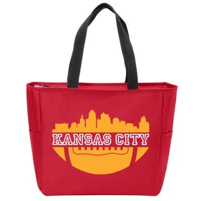 Kansas City Skyline Football Zip Tote Bag