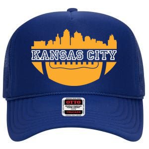 Kansas City Skyline Football High Crown Mesh Back Trucker Hat