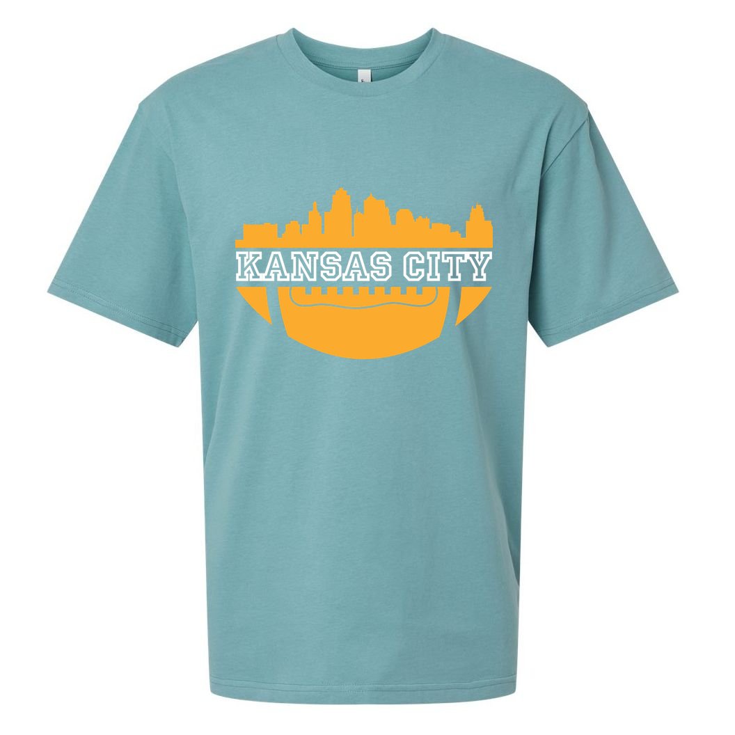 Kansas City Skyline Football Sueded Cloud Jersey T-Shirt