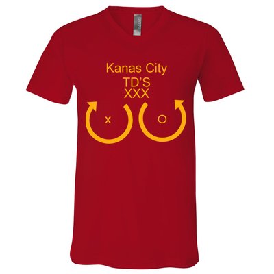 Kansas City TD'S XXX KC Football Fan V-Neck T-Shirt