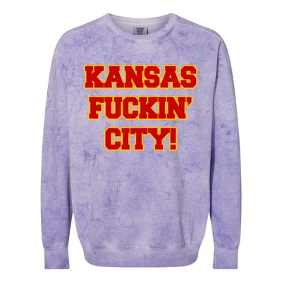 Kansas Fuckin City Colorblast Crewneck Sweatshirt