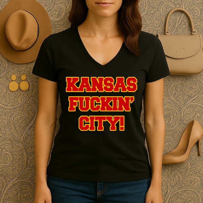 Kansas Fuckin City Women's V-Neck T-Shirt