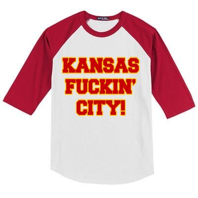 Kansas Fuckin City Kids Colorblock Raglan Jersey