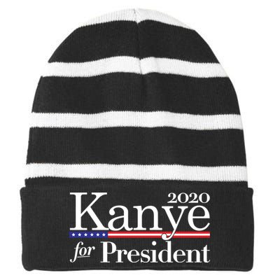 Kanye For President 2020 Striped Beanie with Solid Band