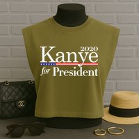 Kanye For President 2020 Garment-Dyed Women's Muscle Tee