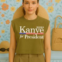 Kanye For President 2020 Garment-Dyed Women's Muscle Tee