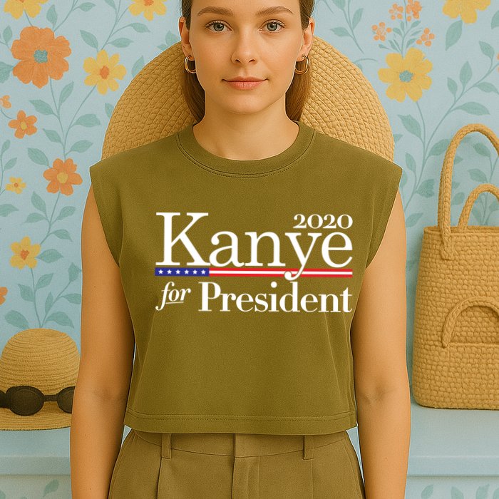 Kanye For President 2020 Garment-Dyed Women's Muscle Tee