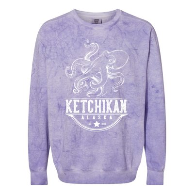 Ketchikan Alaska Octopus Vacation And Cruise Gift Colorblast Crewneck Sweatshirt