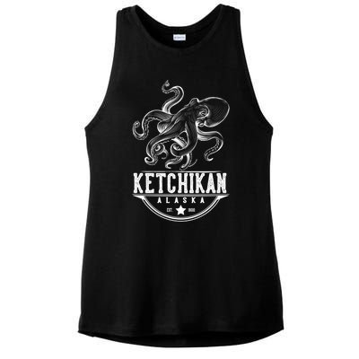 Ketchikan Alaska Octopus Vacation And Cruise Gift Ladies PosiCharge Tri-Blend Wicking Tank