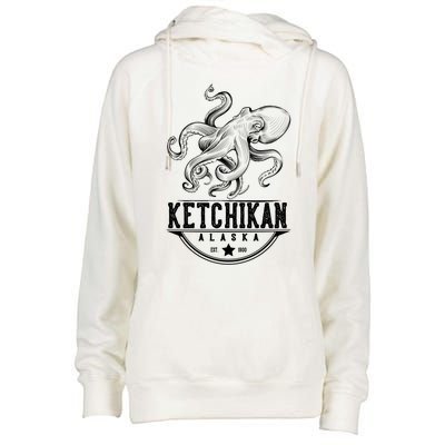 Ketchikan Alaska Octopus Vacation And Cruise Gift Womens Funnel Neck Pullover Hood