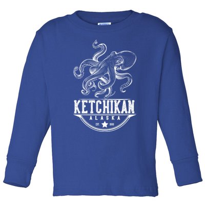 Ketchikan Alaska Octopus Vacation And Cruise Gift Toddler Long Sleeve Shirt