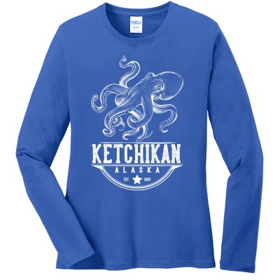 Ketchikan Alaska Octopus Vacation And Cruise Gift Ladies Long Sleeve Shirt