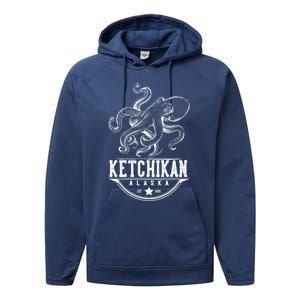 Ketchikan Alaska Octopus Vacation And Cruise Gift Performance Fleece Hoodie