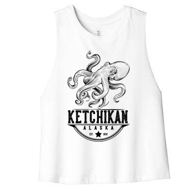 Ketchikan Alaska Octopus Vacation And Cruise Gift Women's Racerback Cropped Tank