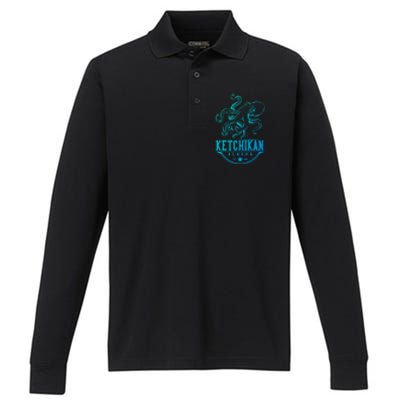 Ketchikan Alaska Octopus Vacation And Cruise Gift Performance Long Sleeve Polo