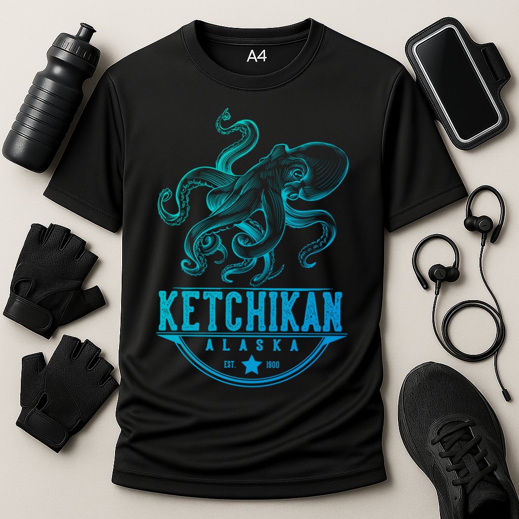 Ketchikan Alaska Octopus Vacation And Cruise Gift Cooling Performance Crew T-Shirt
