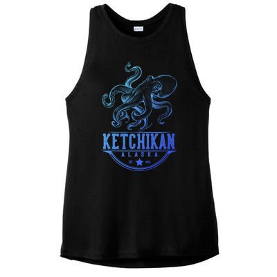 Ketchikan Alaska Octopus Vacation And Cruise Gift Ladies PosiCharge Tri-Blend Wicking Tank