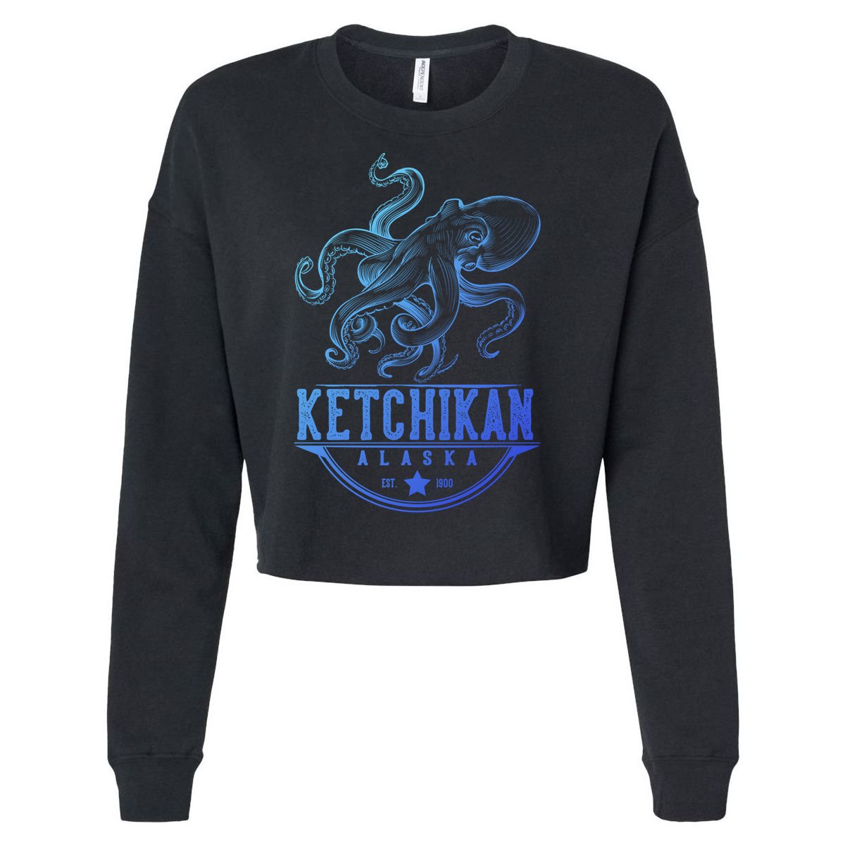 Ketchikan Alaska Octopus Vacation And Cruise Gift Cropped Pullover Crew