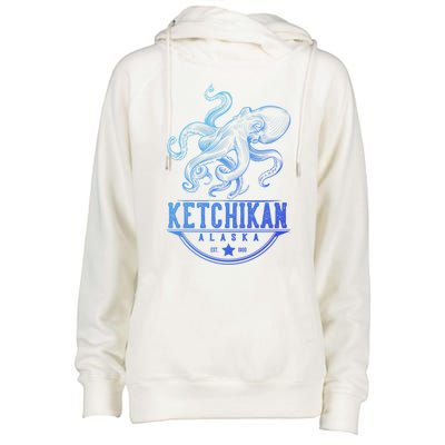 Ketchikan Alaska Octopus Vacation And Cruise Gift Womens Funnel Neck Pullover Hood