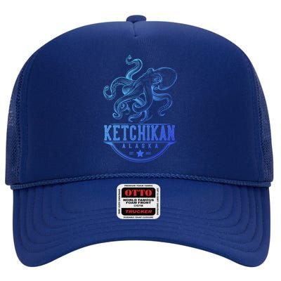 Ketchikan Alaska Octopus Vacation And Cruise Gift High Crown Mesh Back Trucker Hat