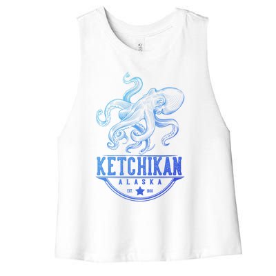 Ketchikan Alaska Octopus Vacation And Cruise Gift Women's Racerback Cropped Tank