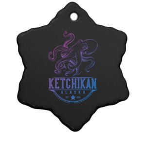 Ketchikan Alaska Octopus Vacation And Cruise Gift Ceramic Star Ornament