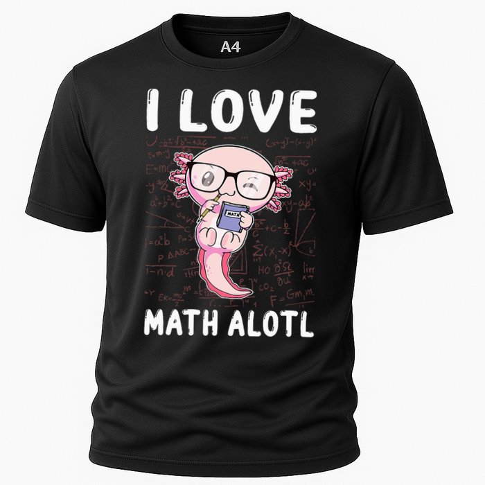 Kawaii Axolotl Pun Funny I Love Math Alotl Mathematics Cooling Performance Crew T-Shirt