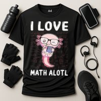 Kawaii Axolotl Pun Funny I Love Math Alotl Mathematics Cooling Performance Crew T-Shirt