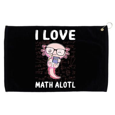 Kawaii Axolotl Pun Funny I Love Math Alotl Mathematics Grommeted Golf Towel
