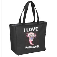 Kawaii Axolotl Pun Funny I Love Math Alotl Mathematics Zip Tote Bag