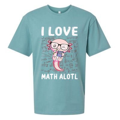 Kawaii Axolotl Pun Funny I Love Math Alotl Mathematics Sueded Cloud Jersey T-Shirt